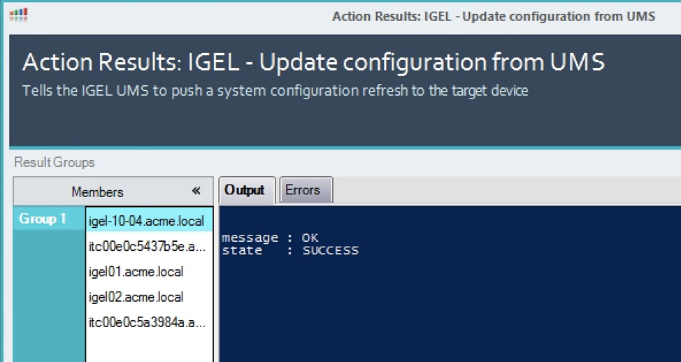IGEL - Update configuration from UMS