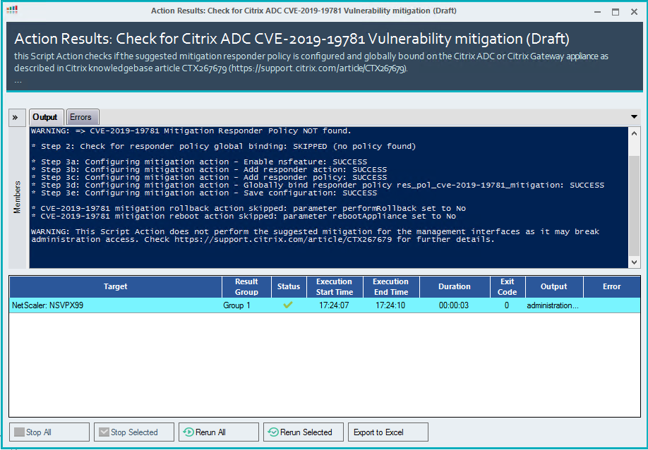 Script Action: NetScaler/Citrix ADC 4