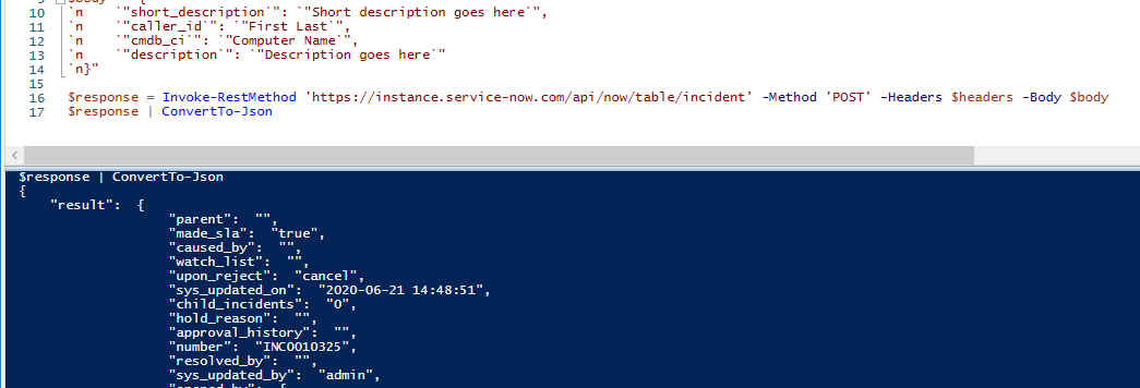 API Call Response headers in PowerShell