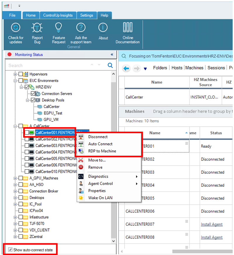 To use Connect On-Demand, disable Auto Connect on the machines where you want to use Connect On-Demand