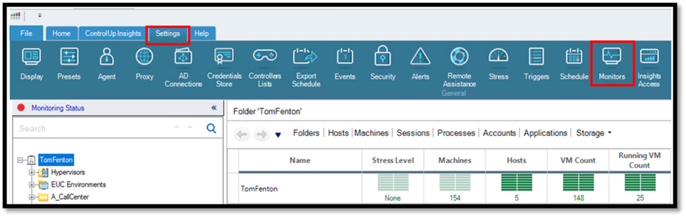 update the monitor in ControlUp Console