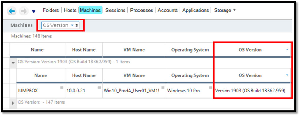 We added an OS Version column that displays the Windows build version