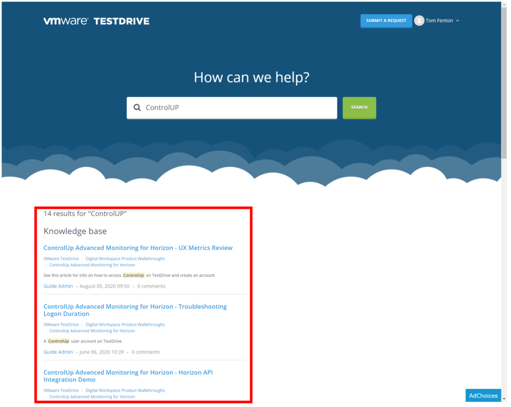 Start the VMware TestDrive with ControlUp Advanced Monitoring for Horizon – Introduction to the ControlUp Console