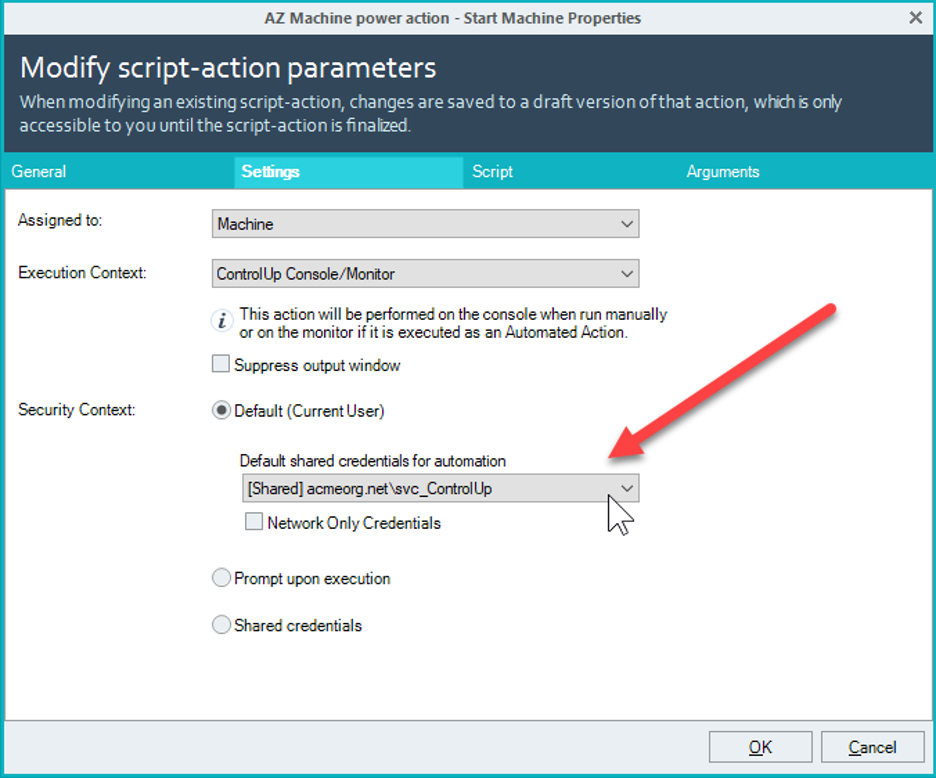 Modify script action parameters in Microsoft Azure