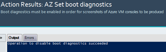 Action Results: AZ Set Boot Diagnostics