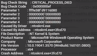 Figure 6 - BSOD Cause