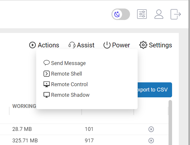 Remote shadow in ControlUp for Desktops