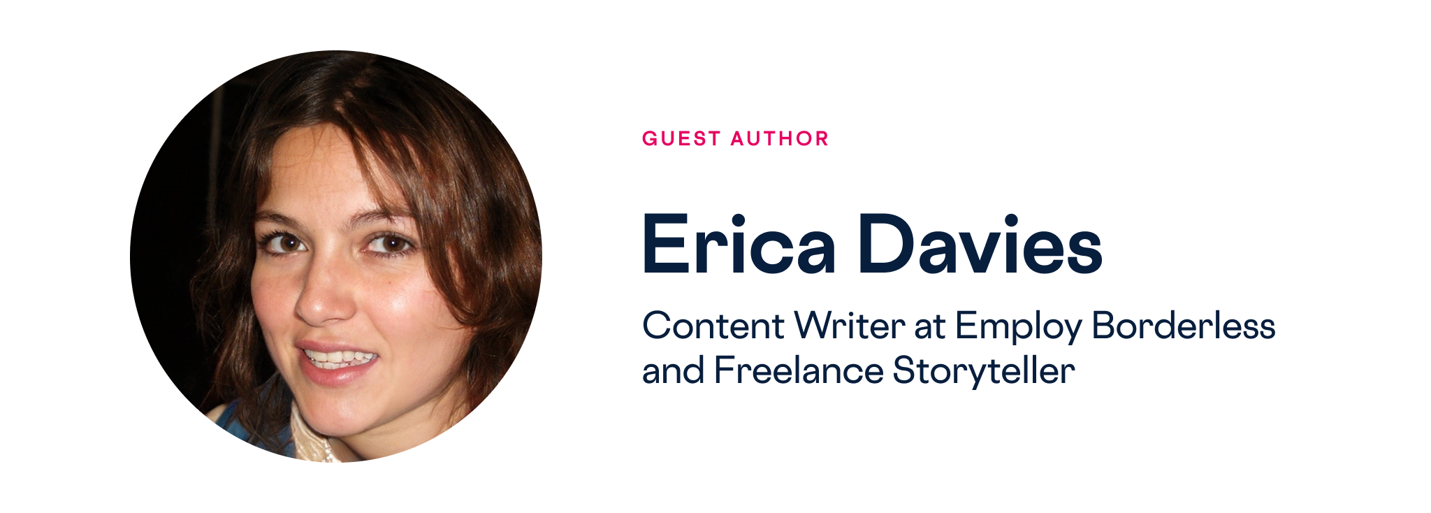 Headshot of woman named Erica Davies slightly smiling with red-brown hair and brown eyes