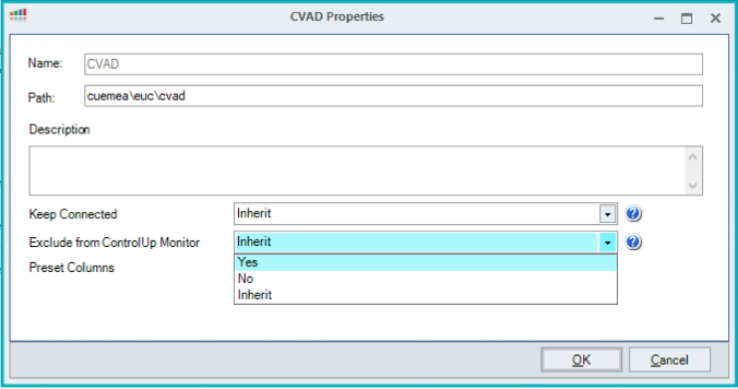 Exclude a group of data sources from ControlUp Monitor