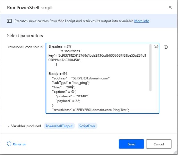 Add the Script into a Power Automate Flow