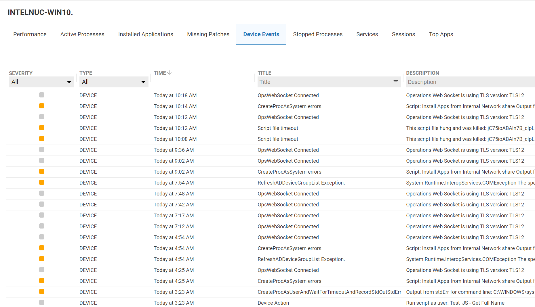 You can even view the missing patches on the device from the same dashboard to see if that might have caused the issue.