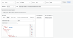 Screenshot of the Grafana query editor showing the configuration for a JSON POST request. The URL is 'https://api.controlup.com/edge/api/dal/device_status', and the Body Content area displays a partial JSON structure, including 'meta' and 'device_query' sections, indicating the API call details.