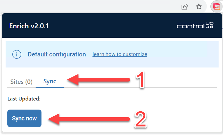 Figure 10: Sync tab within ControlUp Enrich