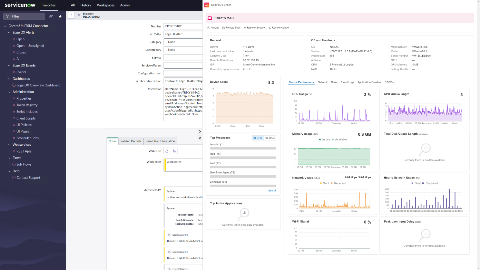 Figure 19: Within ServiceNow