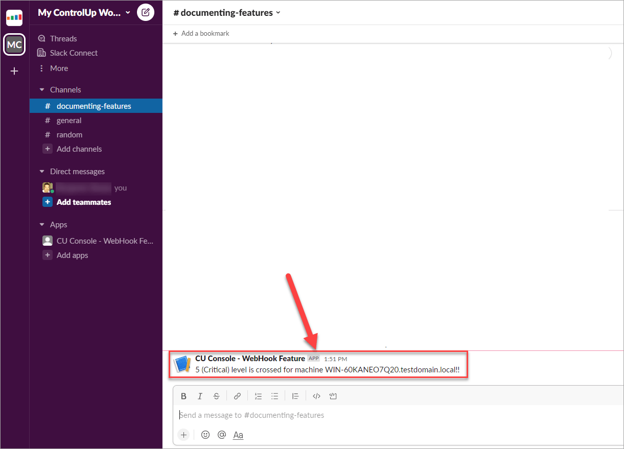 With webhooks, your Slack or Teams instance could message you about issues in your environment without having to deal with email.