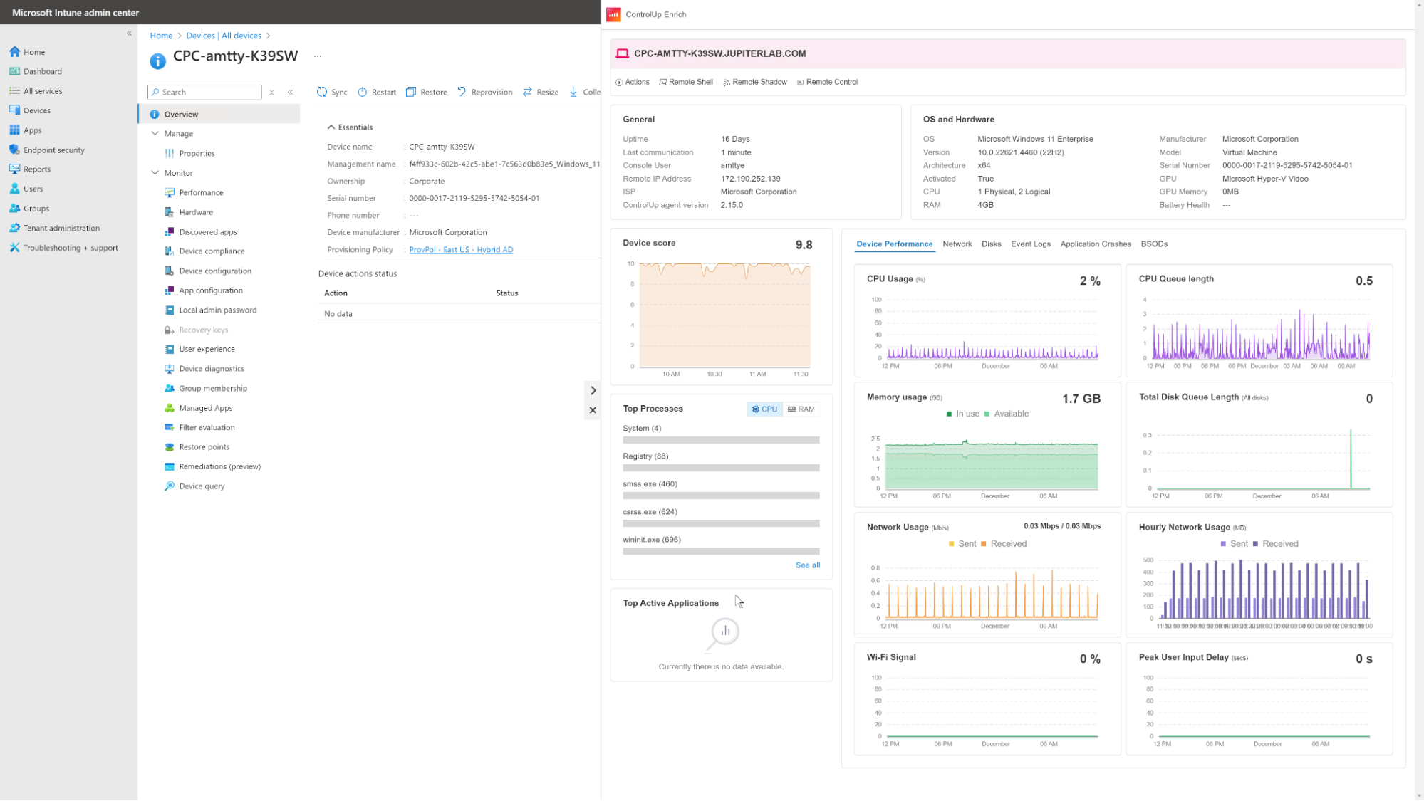 Figure 20: ControlUp Enrich’ing the Intune Management portal